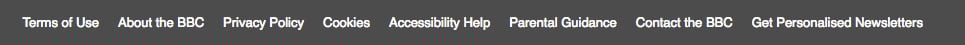 BBC Website Footer Screenshot