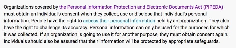 Privacy Commissioner of Canada: PIPEDA in brief intro