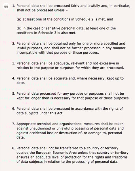 UK DPA: The Privacy Core Principles