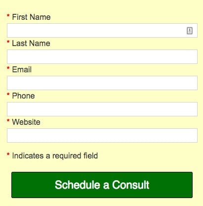 Main Street ROI&#039;s information request form for scheduling a consult