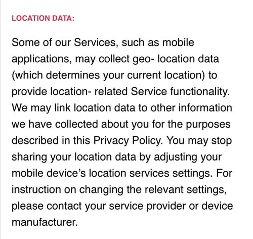 BuzzFeed Privacy Policy UK Location Data Clause