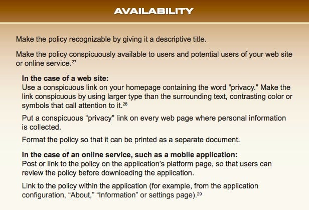 California Attorney General Availability Recommendations summary