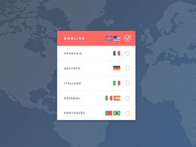 dribbble: Language Selection Modal by Daniel Marchini