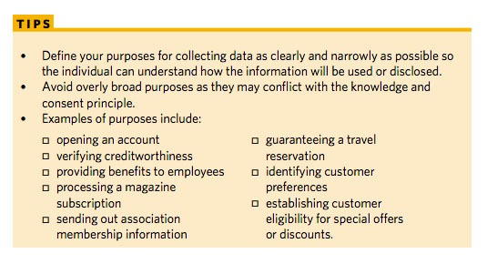 Privacy Commissioner of Canada Privacy Toolkit: Tips