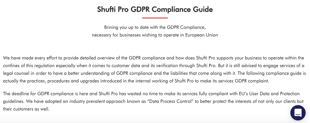 Shufti Pro GDPR Compliance Guide intro