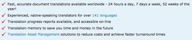 WorldLingo translation service guarantee