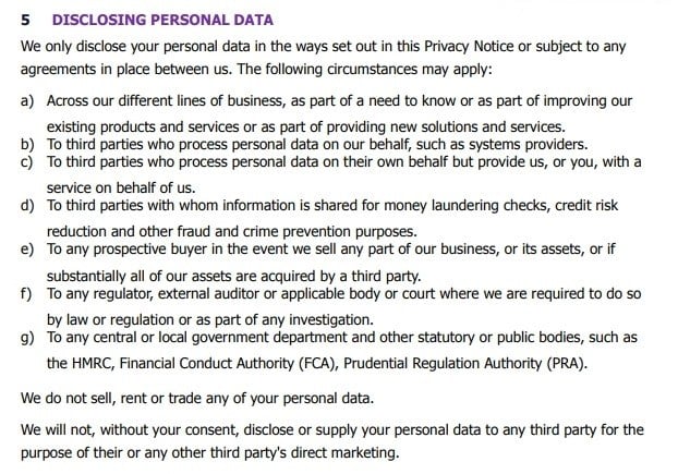 Cirencester Friendly Privacy Notice: Disclosing personal data clause