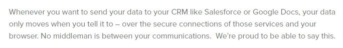 Ecquire Privacy Policy: Section on data movement