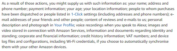 Amazon UK Privacy Notice: Excerpt of Contacts, Notices and Revisions clause