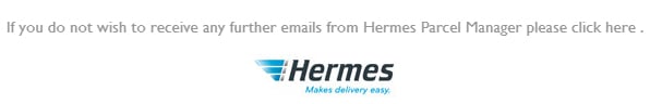 Hermes email with unsubscribe option