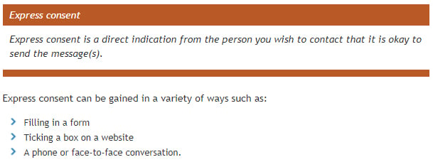 New Zealand Dept of Internal Affairs: Examples of express consent