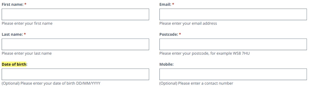 One Stop: Email sign-up information request form