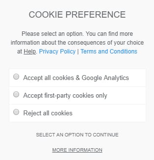 The Schneider Group cookie consent notice with preference options