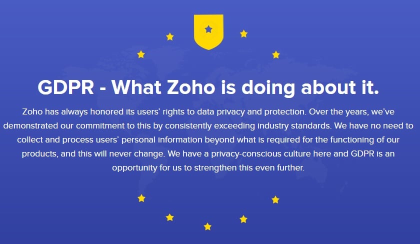 Zoho GDPR Compliance Statement - Introduction banner