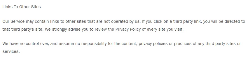 Gal Meets Glam Privacy Policy: Links to Other Sites clause