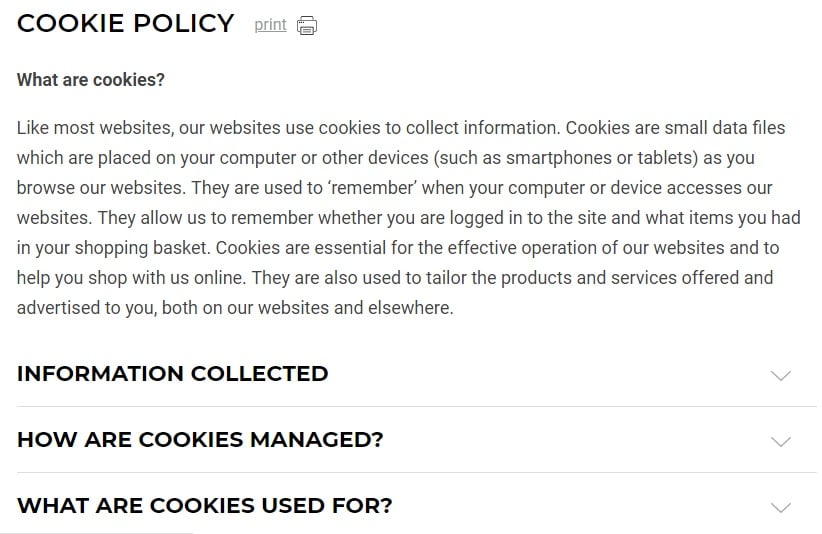 Gymshark Cookie Policy: Intro clause excerpt