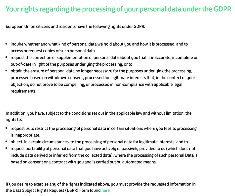 Flixmedia Privacy Notice: GDPR User Rights clause