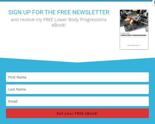 Bret Contreras newsletter and ebook sign-up form - Squeeze page