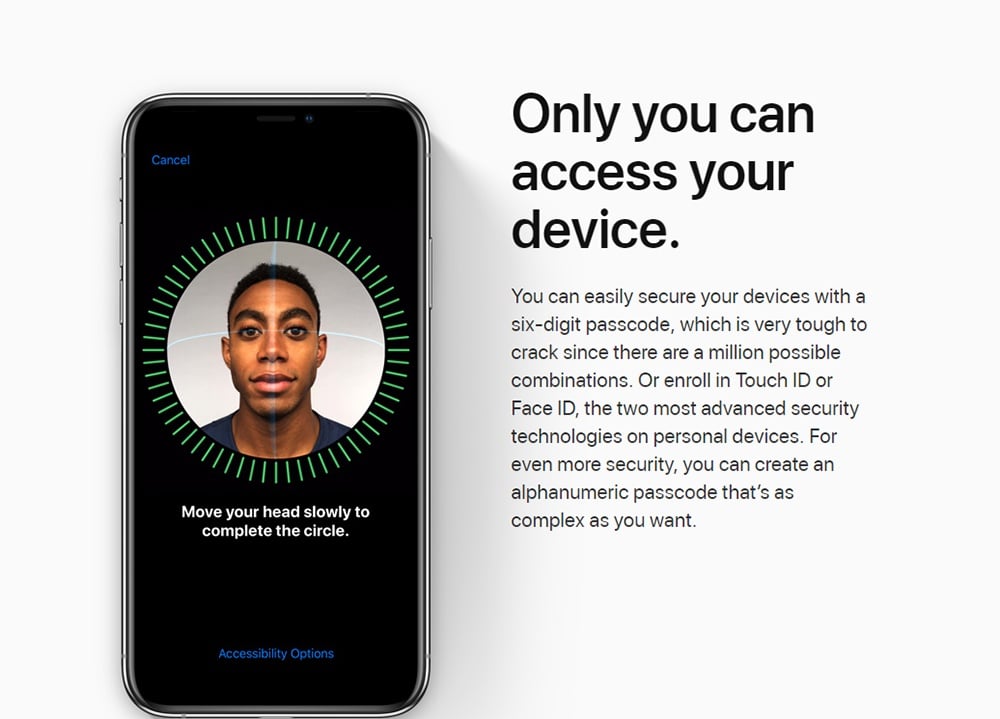 Apple Privacy: Device security summary