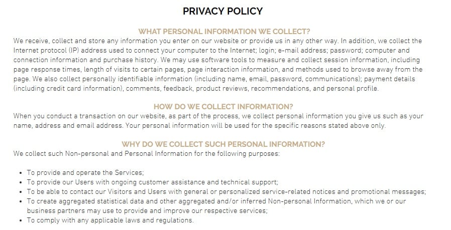 Clasppin Privacy Policy: Clauses for What, How and Why personal information is collected