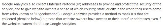 Google Analytics Help: Safeguarding Data - Cookies and Identifiers - IP Address section