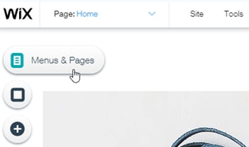 Wix Support: Adding a page with Menus and Pages button