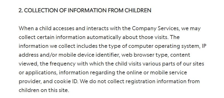 National Geographic Kids Privacy Policy: Collection of Information From Children