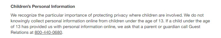 Target Privacy Policy: Children's Personal Information clause