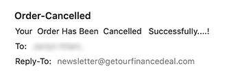 Screenshot of Getyourfinancedeal spam email header