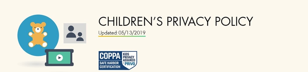 Header of Walt Disney Children's Privacy Policy