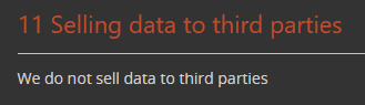 Accusonics Do Not Sell My Personal Information Page: Selling data to third parties section