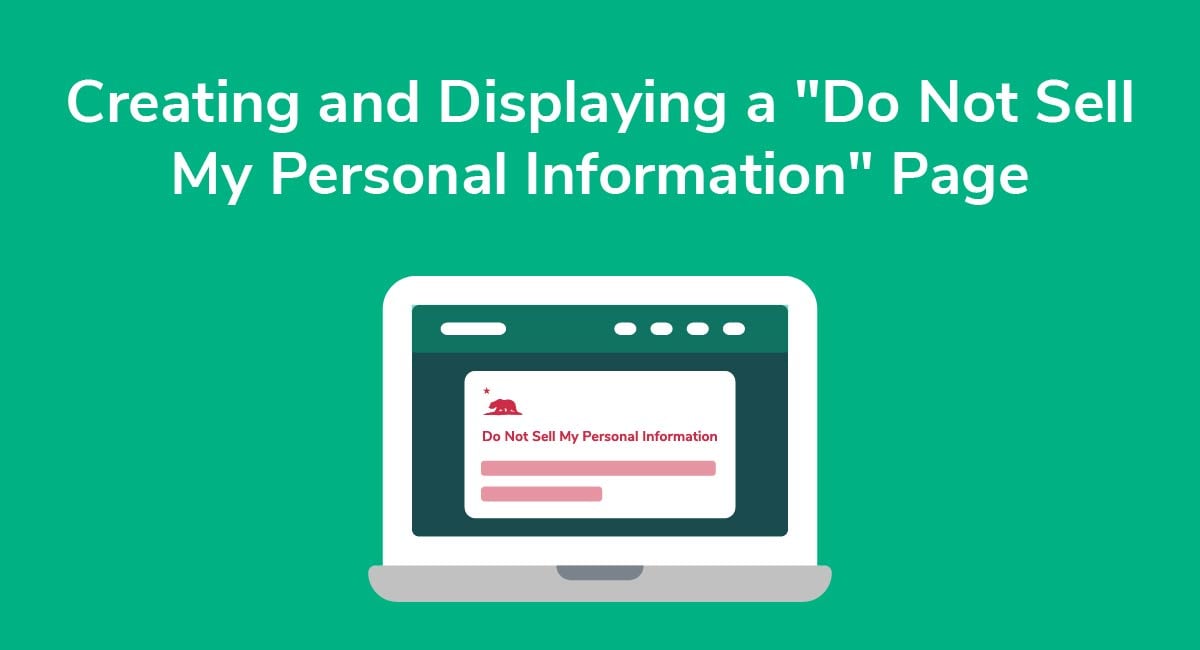 Creating and Displaying a "Do Not Sell My Personal Information" Page