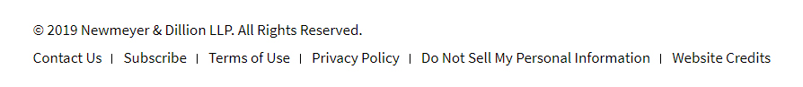 Newmeyer and Dillion website footer with links