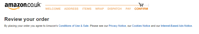 Amazon UK Review your Order screen