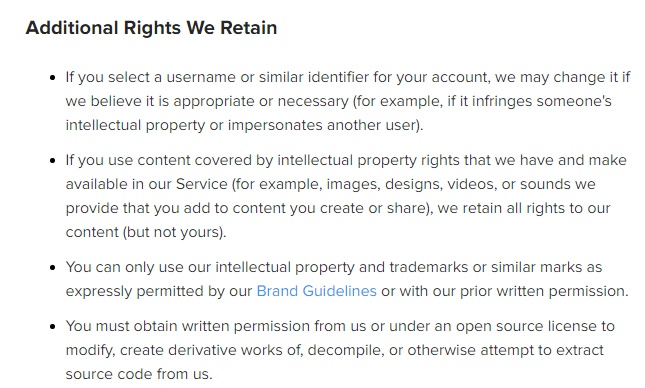 Instagram Terms of Use: Additional Rights We Retain - Intellectual Property clause