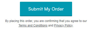 MyProtein Submit My Order button with agreement links