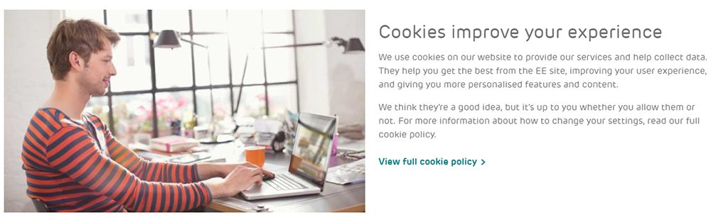 EE UK Cookies Policy introduction page