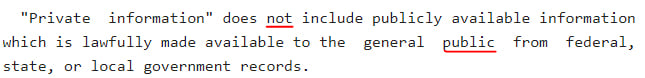 NY Senate: NY SHIELD Act - What's Not Private Information section