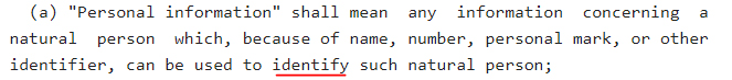 NY Senate: NY SHIELD Act - Definition of Personal Information