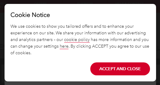 Avis UK Cookie Notice