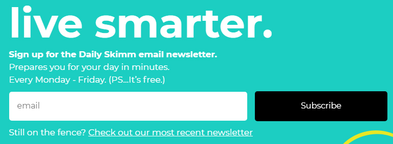 TheSkimm email sign-up form