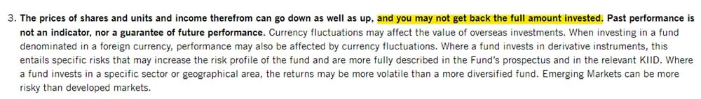 Franklin Templeton Important Legal Information: Past performance disclaimer section