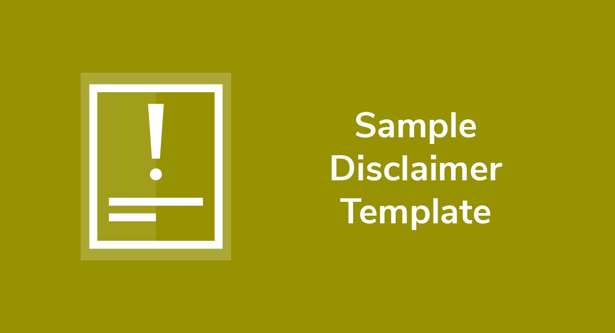 Sample Disclaimer Template