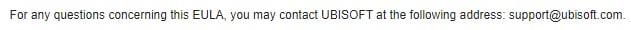 Ubisoft EULA: Contact clause