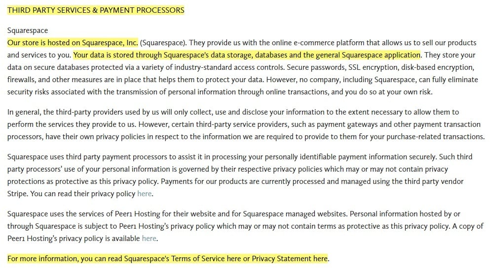 Privacy Policy for Squarespace - Privacy