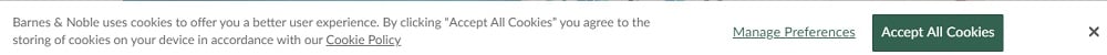 Barnes and Noble Cookie Consent Notice