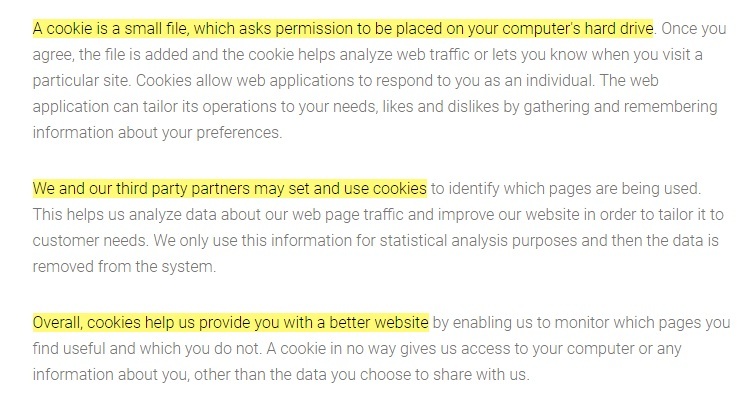 FLEO Privacy Statement: Cookies clause