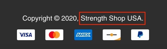 Strength Shop Copyright Notice