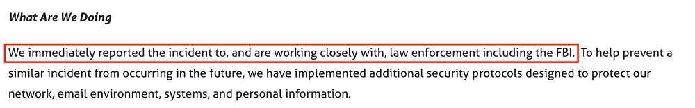 Magellan Health: Notice of Security Incident - What Are We Doing section