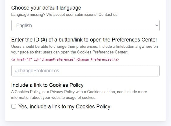 PrivacyPolicies.com: Cookies Consent - Customize your Cookie Consent widget - Step 2